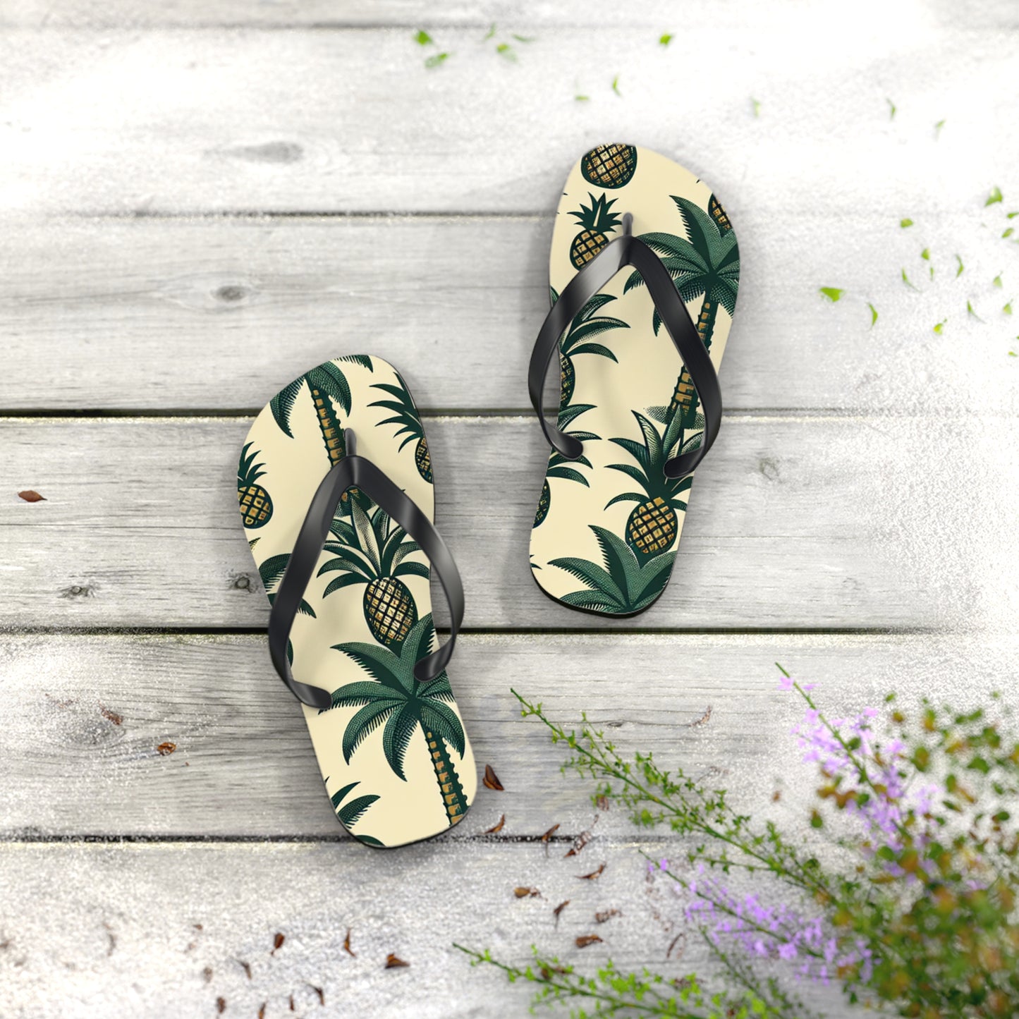 Tropical Pineapple Flip Flops