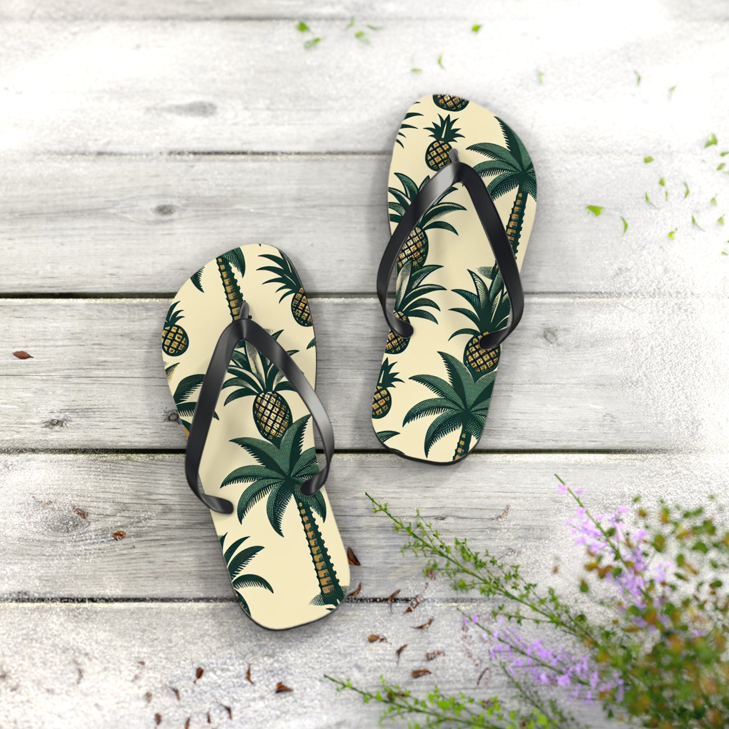 Tropical Pineapple Flip Flops