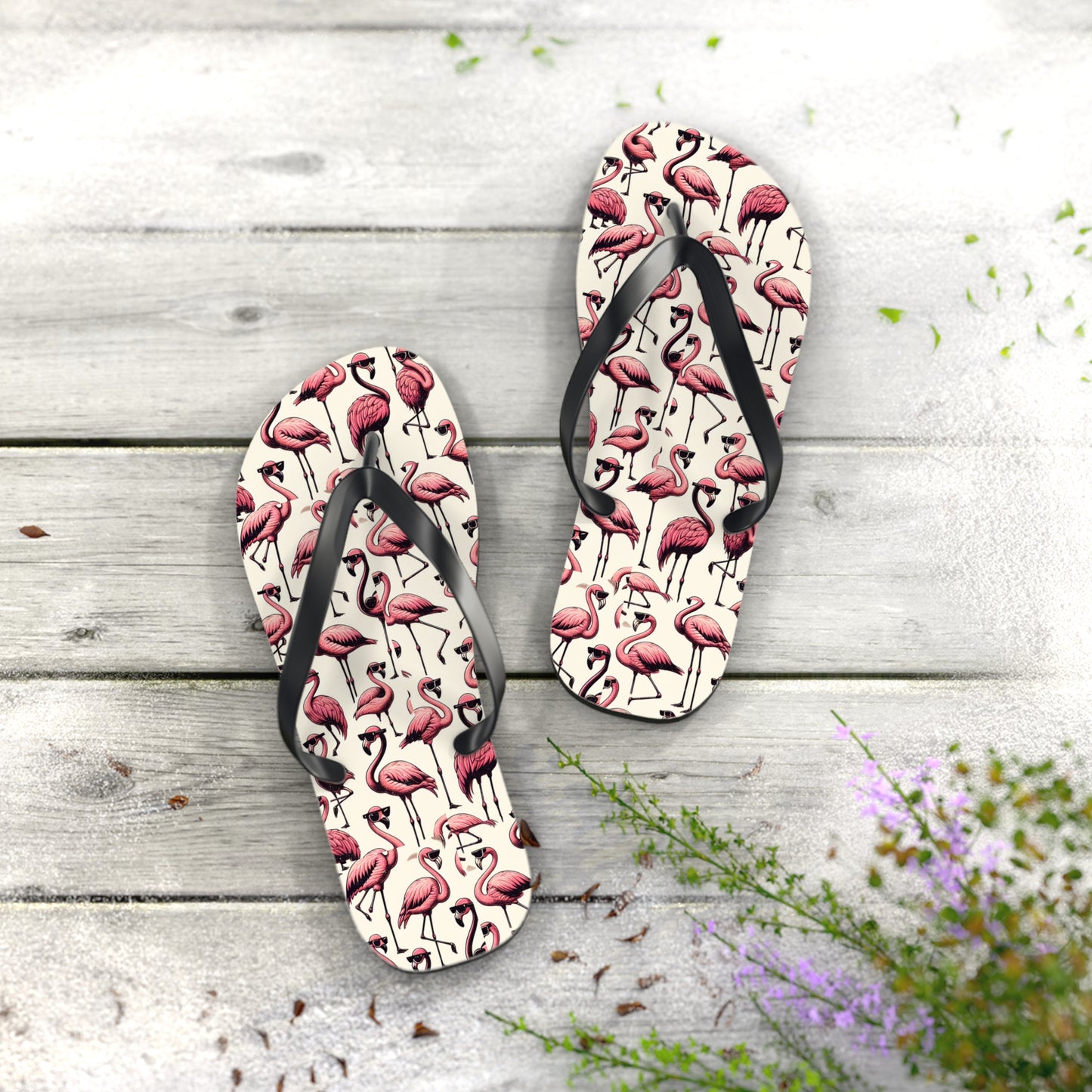 Pink Flamingo Flip Flops