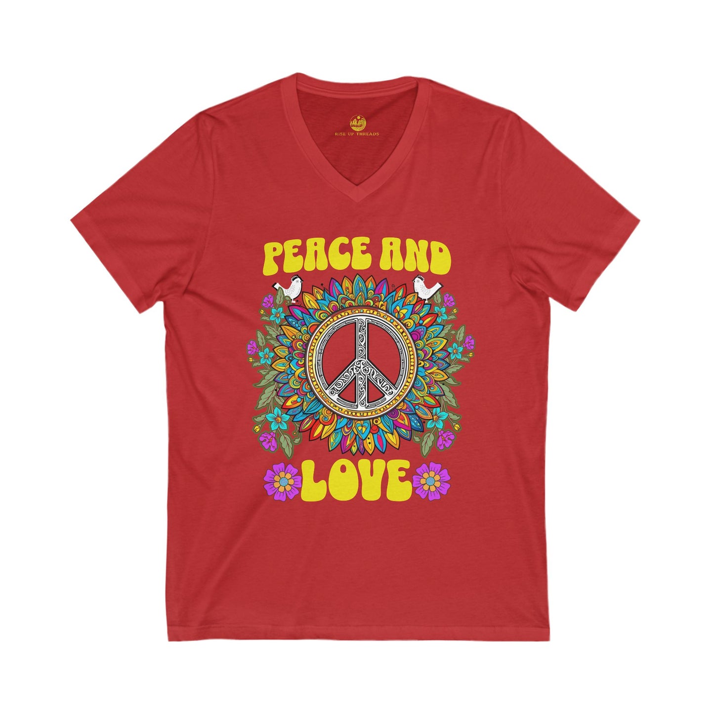 Peace and Love V-Neck Tee