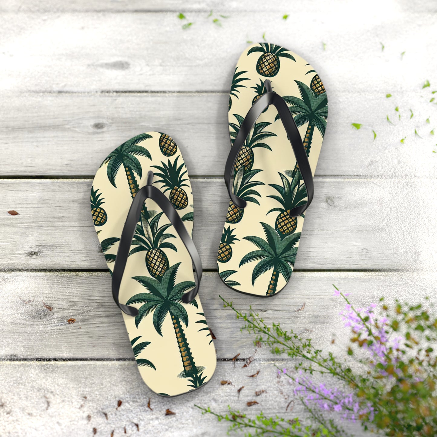 Tropical Pineapple Flip Flops