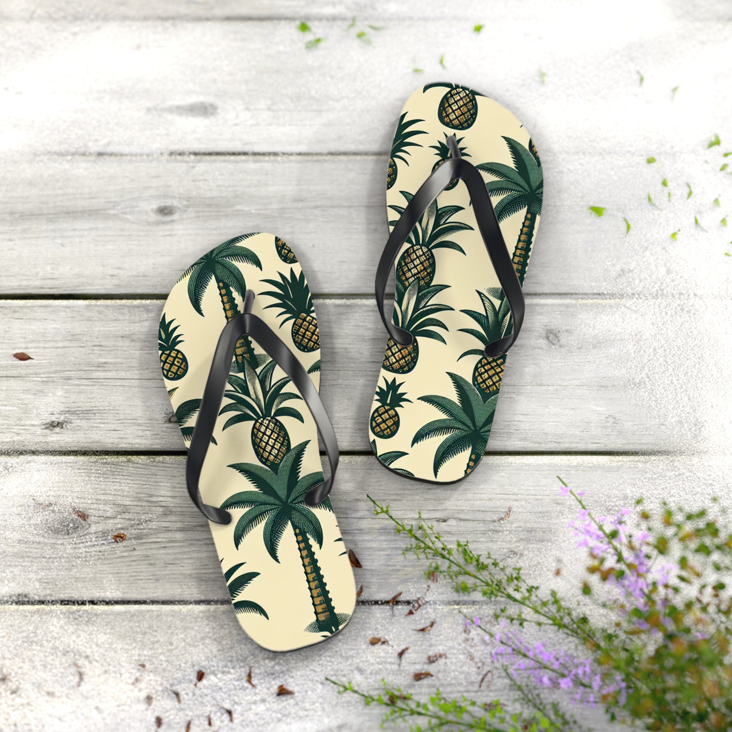 Tropical Pineapple Flip Flops