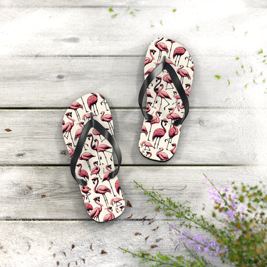 Pink Flamingo Flip Flops