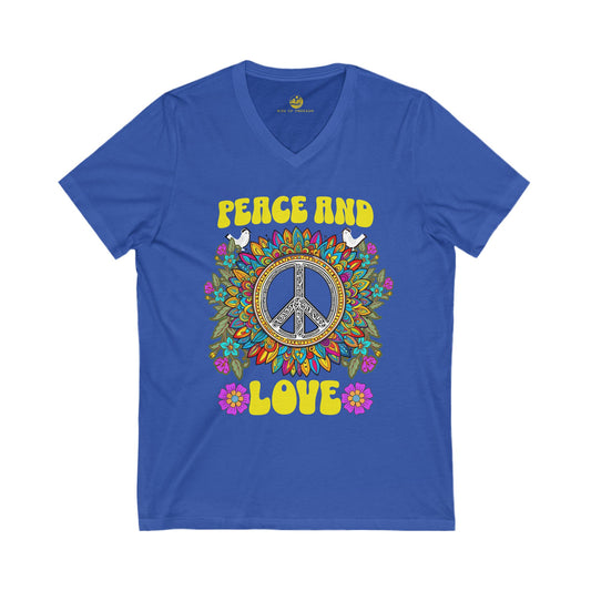 Peace and Love V-Neck Tee